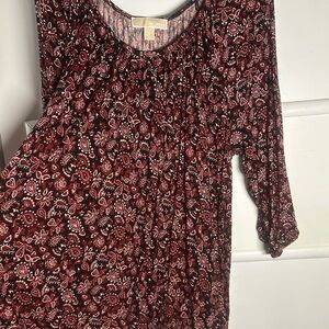 Michael Kors Women's Black and  Red Patterned Top